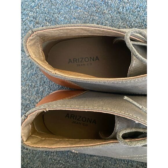 Arizona Jean Co men 12 tie ankle dress boots grey w/brown accents. main image 6